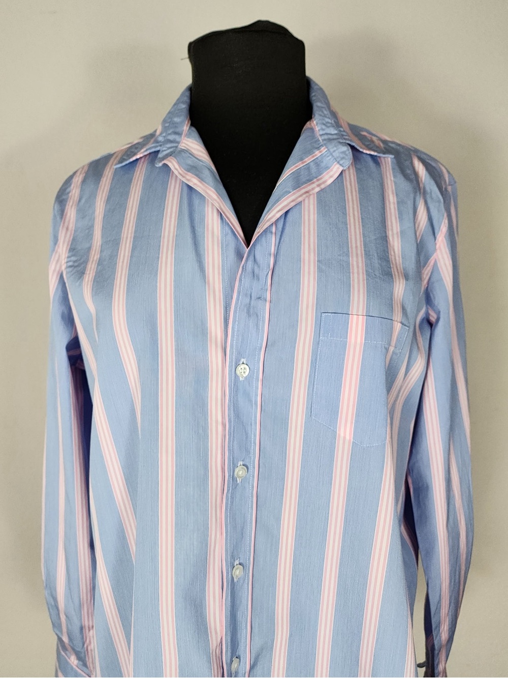Frank & Eileen Eileen Blue Pink Stripe Italian Cotton Button Shirt Women's S - Picture 3 of 11